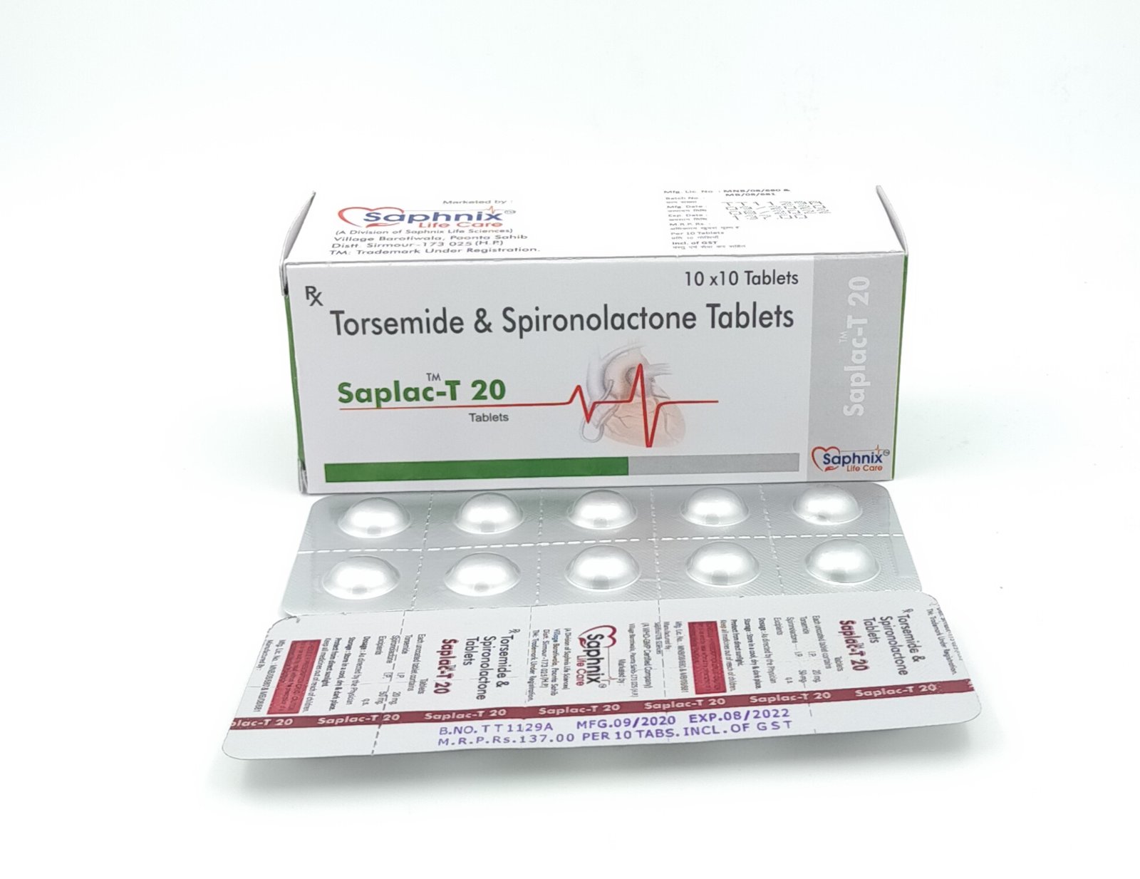 Spironolactone 50 mg + Torsemide 20 mg